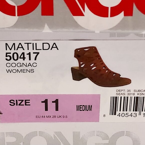 Womens Bongo Brown Block Heels Sandals Cutout Ankle Bootie Open Toe Shoe size 11 - Picture 11 of 12